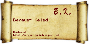 Berauer Keled névjegykártya